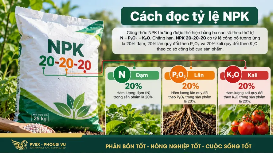 Cách đọc tỷ lệ phân NPK